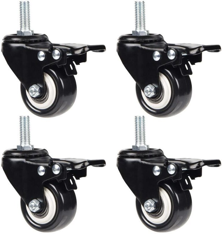 Thumbnail - 4 Lenkrollen 50 mm, Möbeltransportrollen, 50 kg pro Rolle, M8-Schrauben