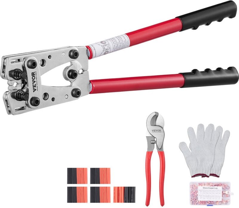 Mophorn - vevor Crimpzange Kabelschuhzange 6-50 mm², Batteriekabel-Crimpzange Batterieklemmen-Crimper, Crimpwerkzeug mit...