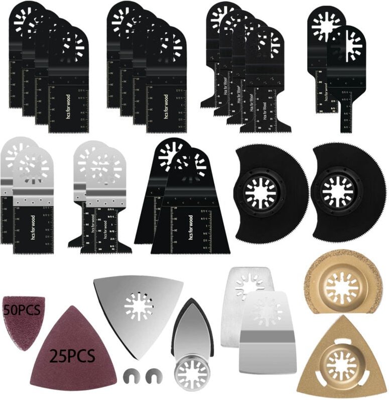 Oszillierendes Sägeblatt, 105-teiliges Multifunktionswerkzeugblatt, Sägeblätter-Zubehörset, universelle multifunktionale...