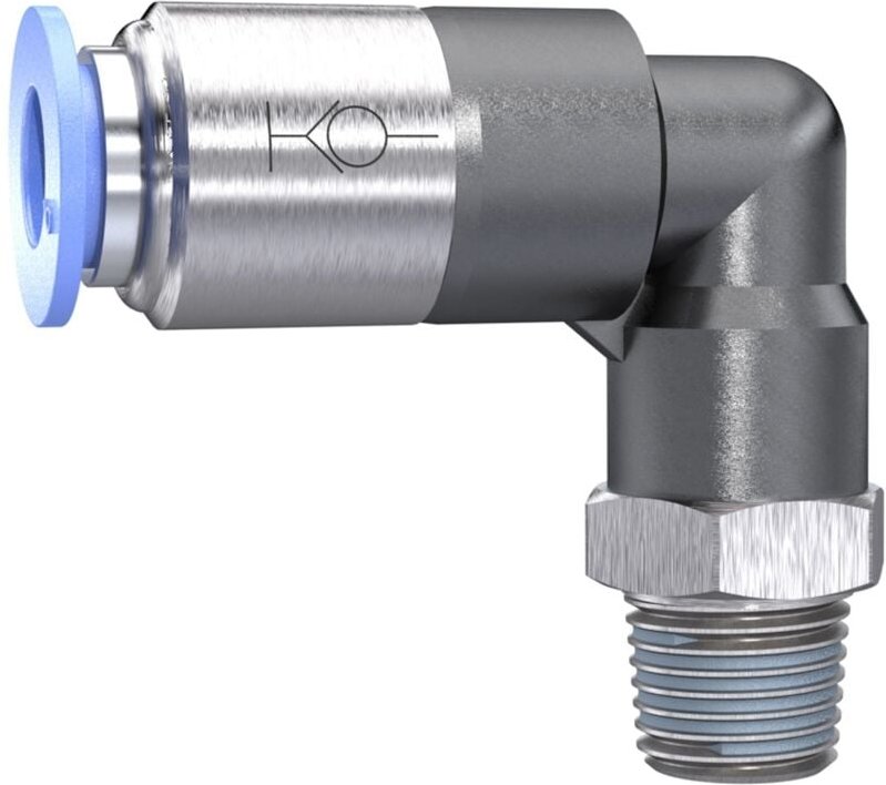 L-Steckverschraubung »Blaue Serie«, selbstabsperrend, r 1/8 außen - Riegler