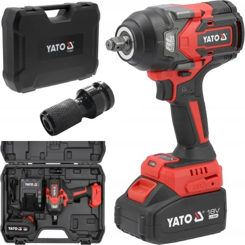 Yato - Modell YT-828071, Schlagschrauber, ideal für das professionelle Anziehen von Schrauben, 18V 4.0Ah Akku, 1200Nm Dr...
