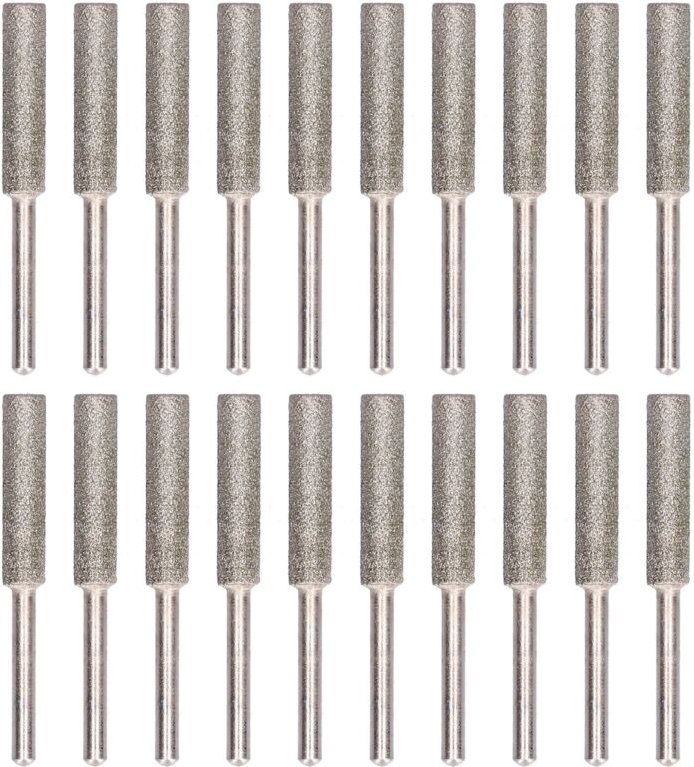 20pcs Chainsaw Spitzer Burr Schleifkopf -Rotationsdatei -Schärfen -Werkzeug Kitsilver 5,5 mm - Eosnow