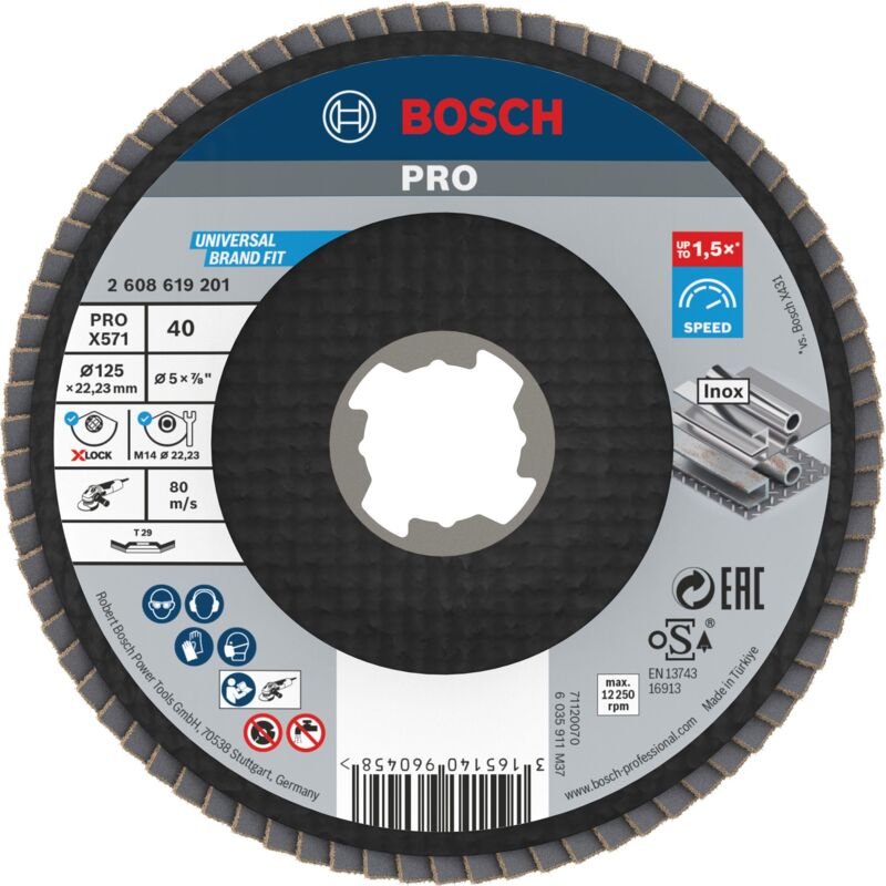 Bosch - pro X571 X-Lock Fächerschleifscheibe 125 mm G40 - 2608619201