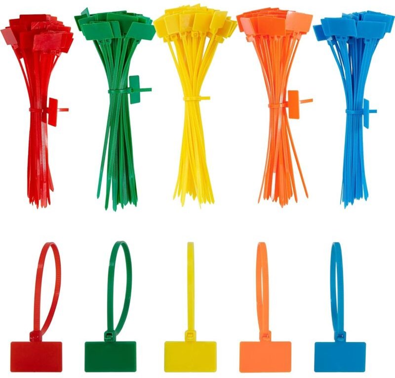 500 Stück bunte Kabelbinder 150 mm x 3 mm Kunststoffkabelbinder Kabelbinder Etiketten Organizer zum Markieren Kabelmanag...