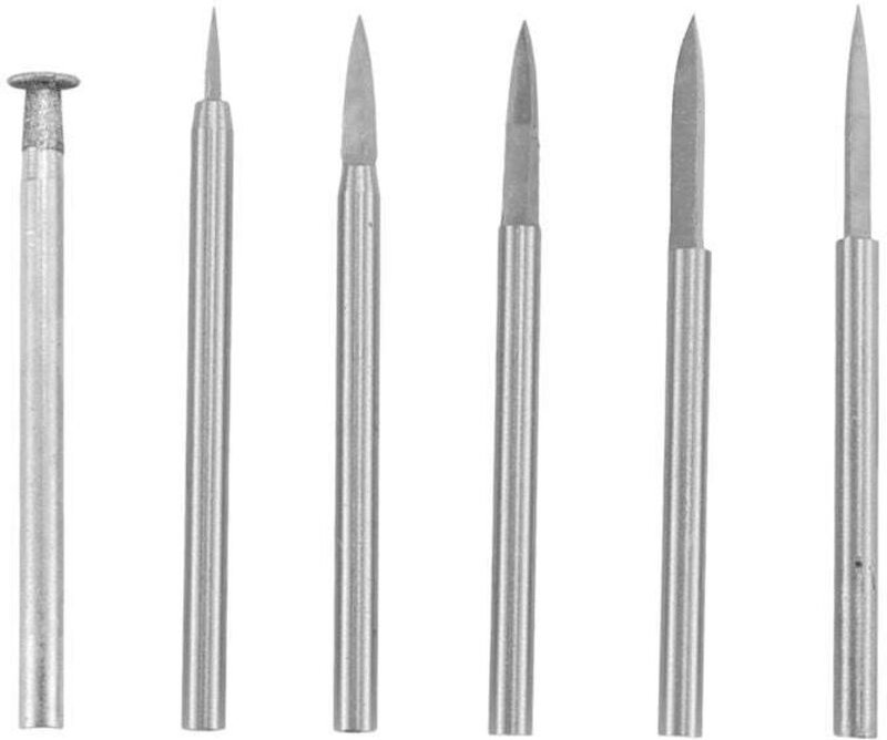 6-teiliges Set rotierender Holzschnitzbohrer für Holzbearbeitung, Gravur, Schleifen und Bastelarbeiten (3 mm)