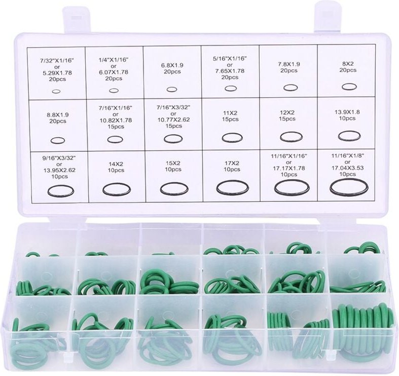 270 Stück sortierte Auto-Klimaanlagen-Kompressor-O-Ring-Dichtung, Gummi-Unterlegscheiben-Dichtungen, grün - Ej.life