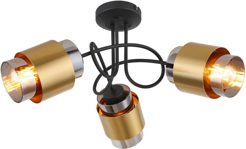 Deckenleuchte - Milley - messing schwarz - glas - ø 50cm - Globo