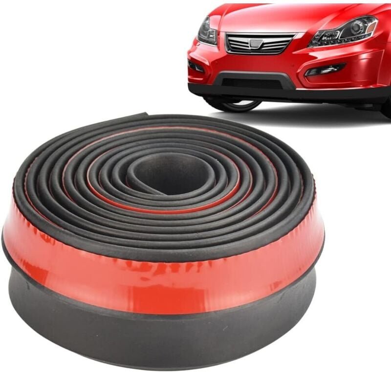 Linghhang - 2,5 m Auto-Zierleiste aus weichem Gummi, universeller Frontlippenschutz, Antikollisions-Klebestreifen für Sp...