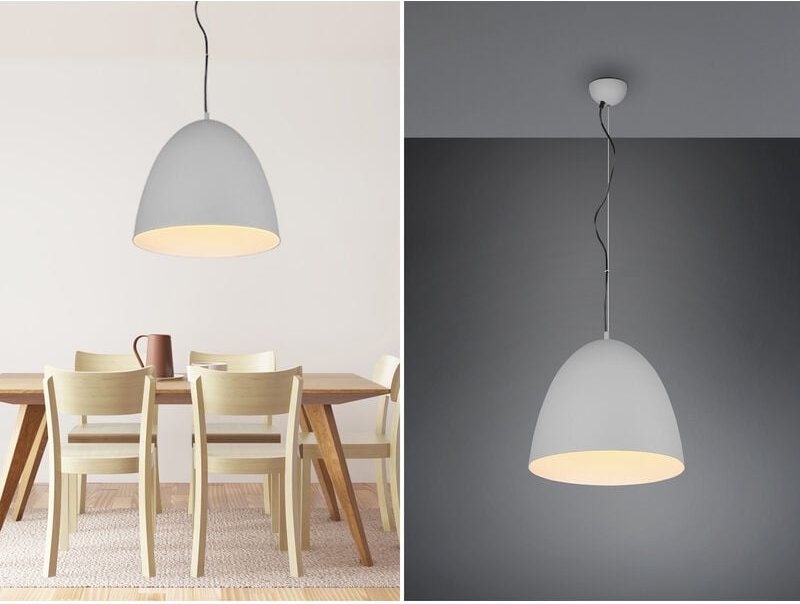 Led Pendelleuchte einflammig Metall Grau rund, ø 40cm