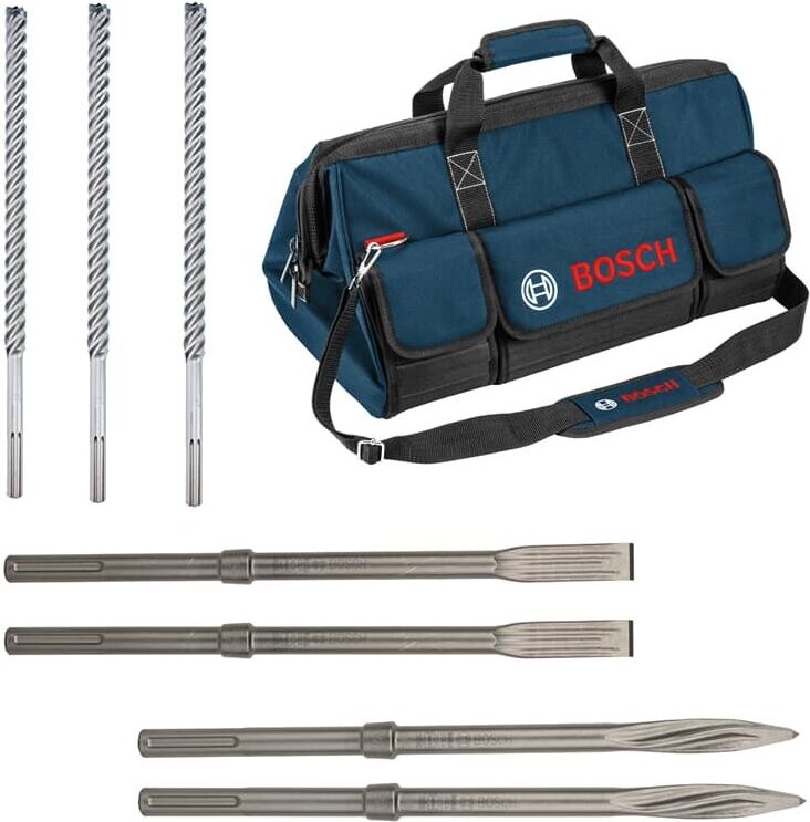 Sds-max Hammerbohrer Meißel Set 8tlg., 3 Hammerbohrer, 4 Meißel, Tasche - Bosch