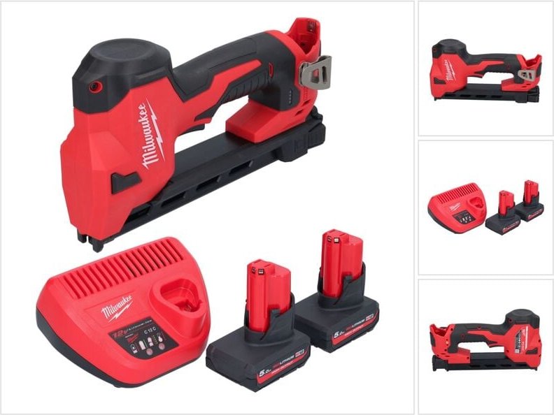 Thumbnail - M12 BCST-502 Akku Tacker 12 v 19 x 25,4 mm + 2x Akku 5,0 Ah + Ladegerät - Milwaukee