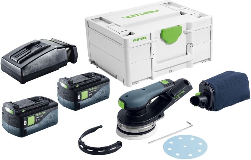 Festool ETSC 2 125-Basic Akku Exzenterschleifer 18 V 125 mm Brushless + 2x Akku 5,0 Ah + Ladegerät + Systainer