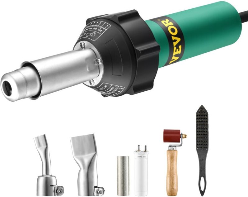 Heißluft-Kunststoffschweißgerät, 1600 w Heißluftpistole, 50–600 °c pvc tpo Vinyl Schweißbrenner, 5-teiliges Hot Air Weld...