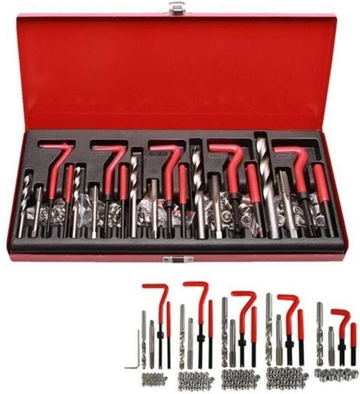 131-teiliges Gewindereparaturset M5 M6 M8 M10 M12 – Rot