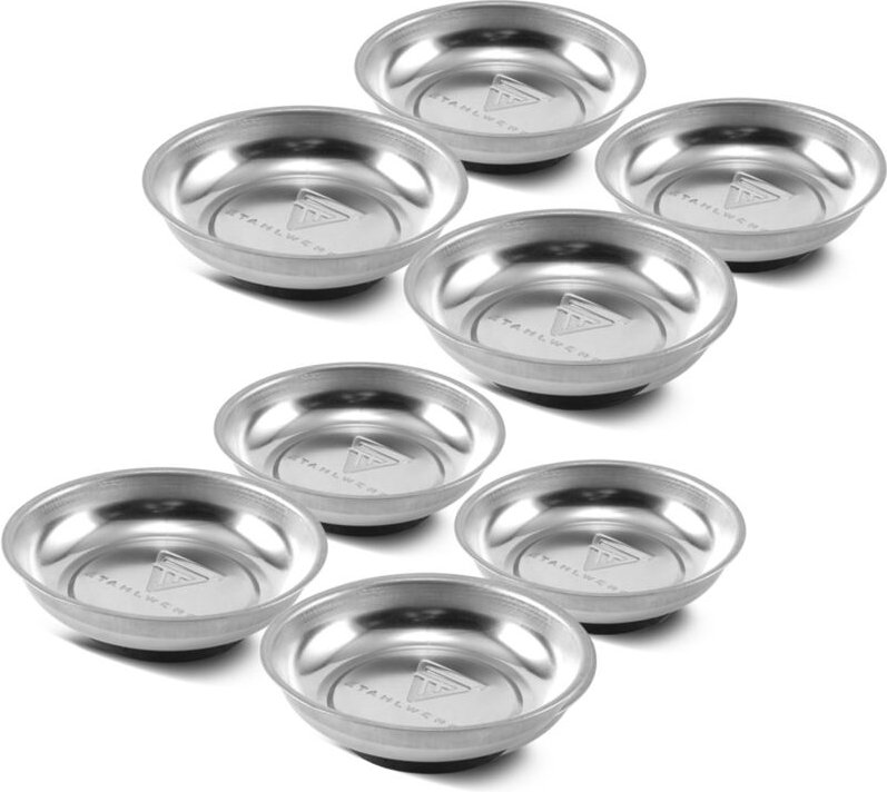 Stahlwerk - Magnetschale 4 Zoll aus Edelstahl mit starkem Magnet 8 Stück