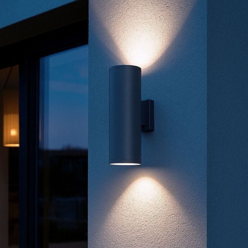 Almeria E27 Wandleuchte Außen Doppelstrahl IP65