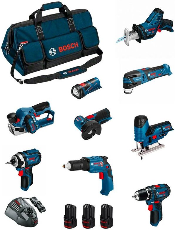 Thumbnail - Kit BMKB9-28CD3 (GSR12V-15+GTB12V-11+GDR12V-105+GWS12V-76+GST12V-70+GOP12V-28+GSA12V-14+GLI12V-80+GHO12V-20+3x2,0Ah...) ...