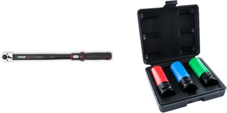 Drehmoment- & Kraft-Steckschlüssel-Set, 1/2', sw 17/19/21 mm (2-tlg.) - Stier