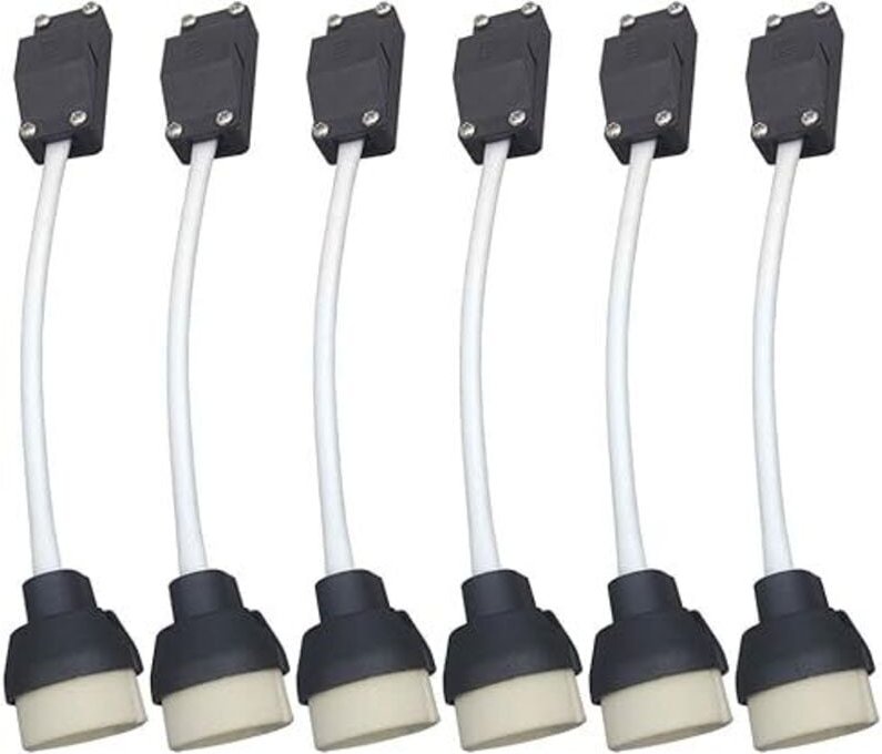 (6 Stücke) GU10 Keramische Basislampenhalter und Klemmenblock/Brücke mit Kabel und Isolierhülse-Bulb Sockel Connector Ad...