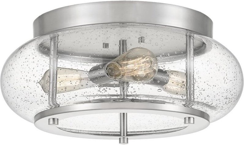 Elstead Trilogy 3 Light Flush Mount, Nickel gebürstet, E27