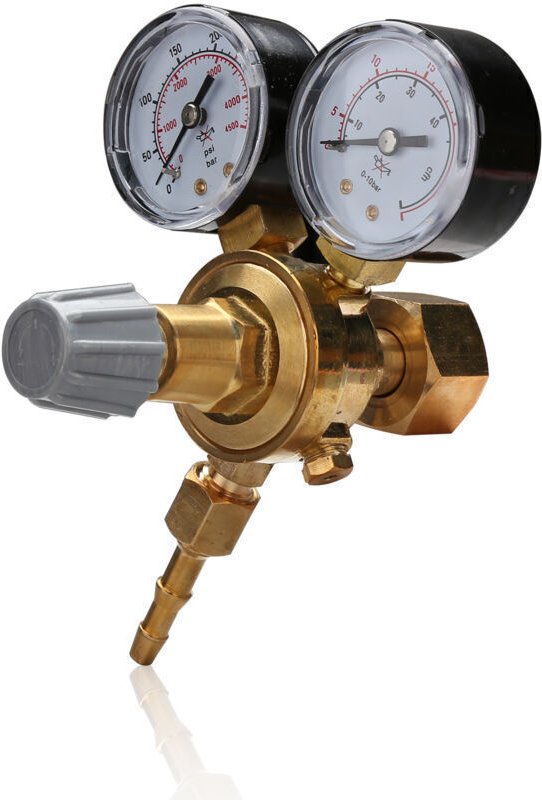 Druckregler für Argon und CO2 mit DIN-Manometern für MIG/MAG/WIG-Schweißen, für professionelle und Hobby-Schweißer