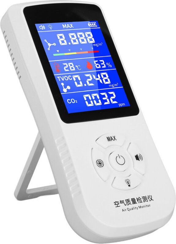 Hochpräziser Luftqualitätsmonitor, Farbbildschirm, HCHO-CO2-Alarmdetektor,