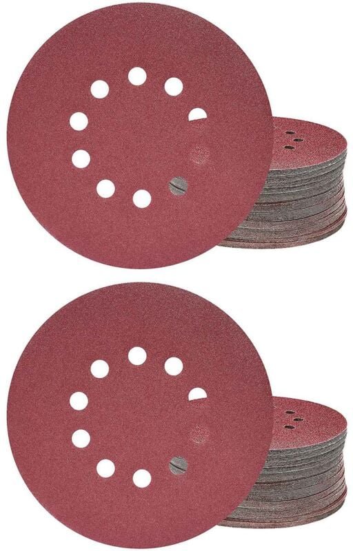 225 mm Schleifen Scheiben, 50 Stücke P120 Körnung 10 Loch Runde Schleifen Papier Pads, für Trocken Bauschleifer Langhals...