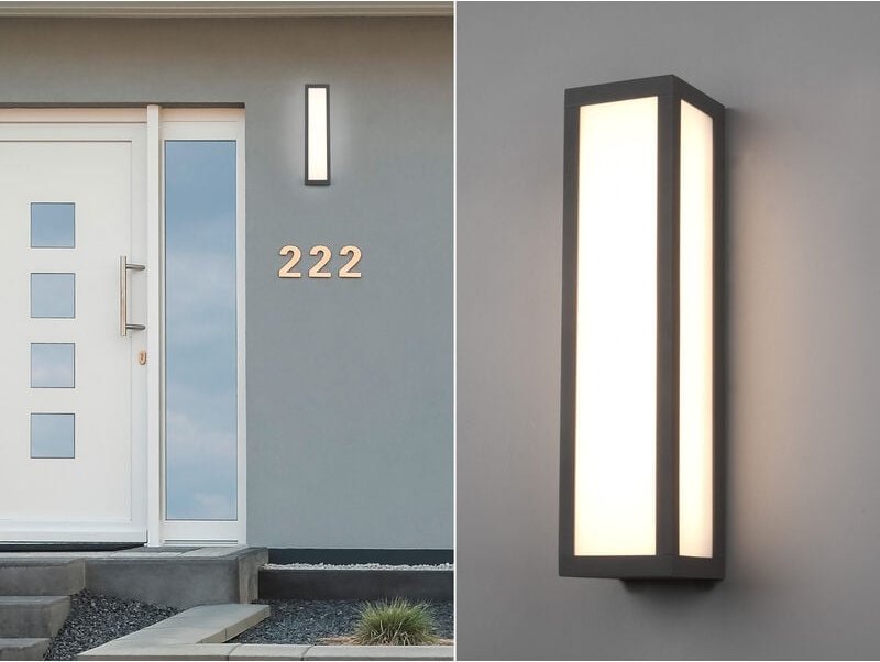 Trio - led Außenwandleuchte fuerte eckig in Anthrazit, Höhe 36cm, IP54