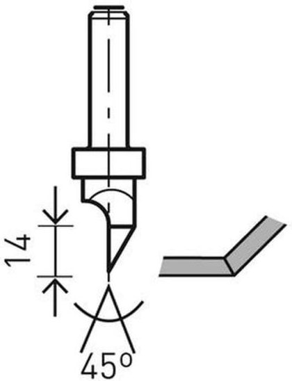 Gipskartonfräser hw S8 D12,5/45° - 491000 - Festool