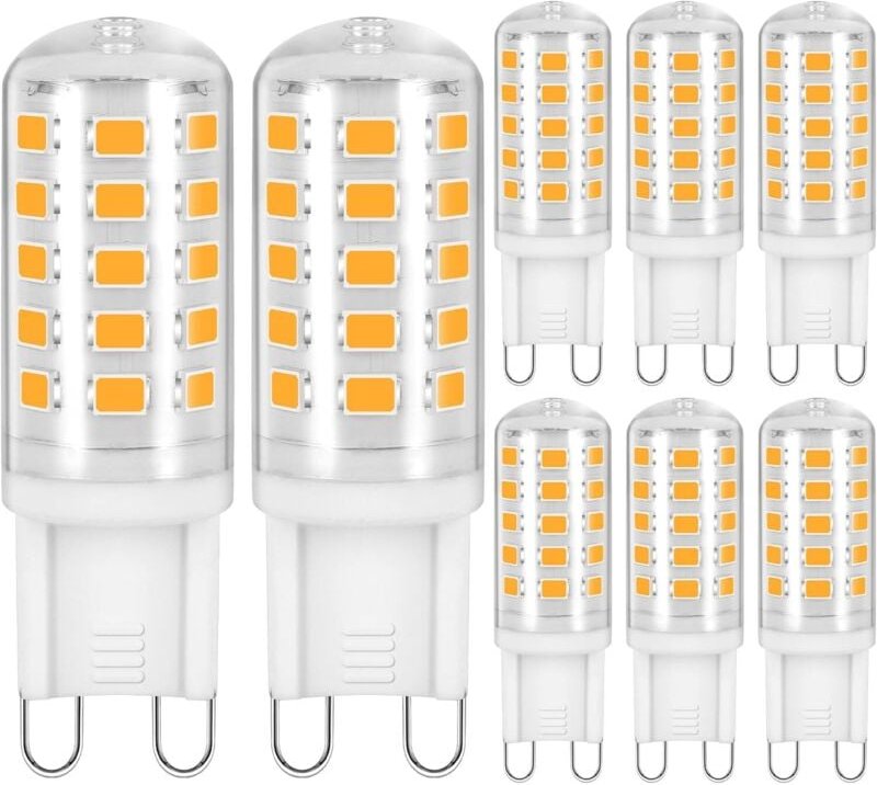 G9 LED-Lampen, G9-Lampe, 3 W, 3000 K, 430 lm, Warmweiß, entspricht 30 W Halogen, AC 220–240 V, kein Flackern, nicht dimm...