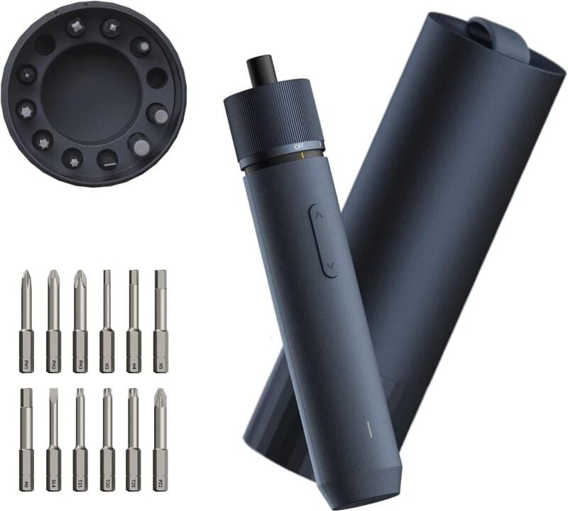 3,6-V-Akkuschrauber, 4-Nm-Elektroschrauber, 12 S2-Stahlbits, All-in-One-Design, Typ-C-Aufladung, schattenfreies LED-Lich...