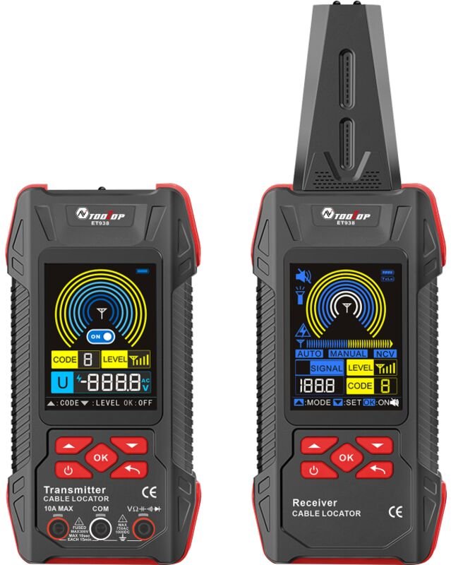 Rilevatore di cavi sotterranei 400V, schermo da 3,2 pollici, multimetro a 60.000 conteggi, strumento di rilevamento guas...