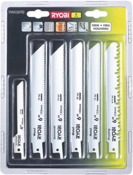 Säbelsägeblätter sortiert pro 6 für Elektrosäge Ryobi