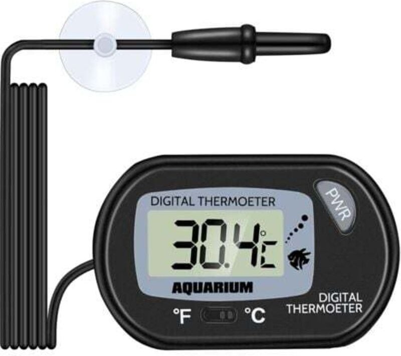 LaBlanc – Aquarium-Thermometer, LCD-Digital-Aquarium-Thermometer mit Saugnapf und Tauchsonde für Aquarium, Terrarium