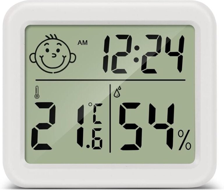 LCD-Heimthermometer-Hygrometer, digitales Temperatur- und Feuchtigkeitsmessgerät für den Innenbereich, für Wohnzimmer, L...