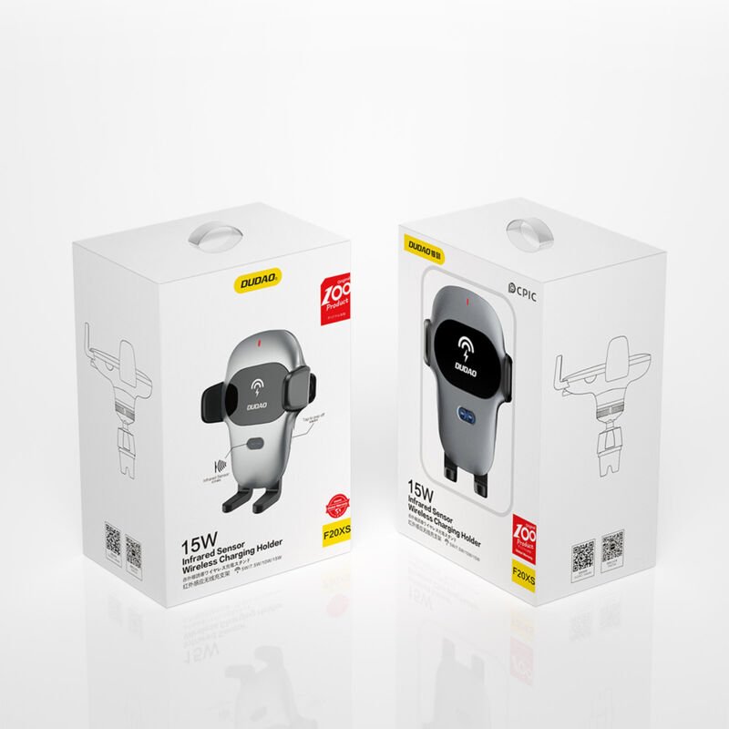 Autohalterung mit kabellosem Qi-Ladegerät 15 W grau