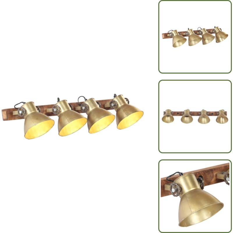 The Living Store Wandlampe Industriestil Messing 90x25 cm E27 - Industrielampen - Wandleuchte - Messinglampe - Vintagela...