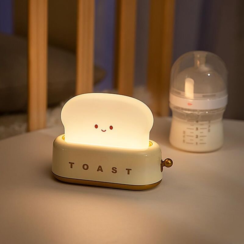 Nachtlicht für Babys, Nachtlicht-Toaster für Kinder, dimmbare LED-Nachttischlampe, kleines, per USB aufladbares Nachtlic...