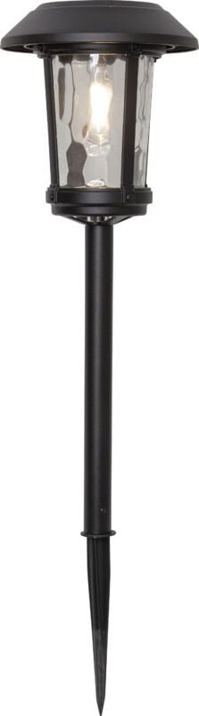 LED Solar-Pollerleuchte ,Florian', Aluminium, Lichtsensor, schwarz, warmweiß, 47cm