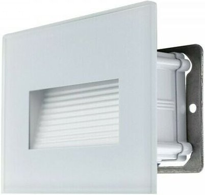 Planet Shop - 4W Led Downlight Einbaukasten 503 Ip65 Glasrahmen Weiß Warmes Licht 3000K