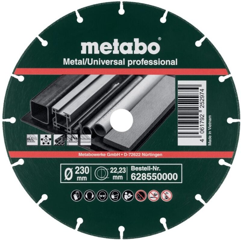 Diamanttrennscheibe 230x1,6x22,23mm, 'mup', Metall/Universal 'professional' (628550000) - Metabo