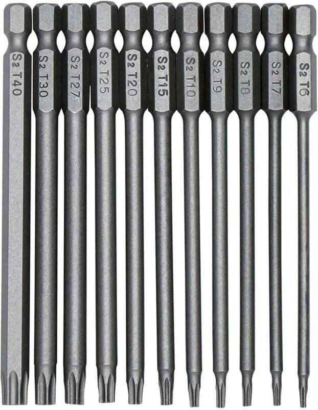 11-teiliges Torx-Schraubendreher-Bit für Schrauben mit 100 mm magnetischer Spitze und 1/4-Zoll-Schraubendreher T6-T40 zu...