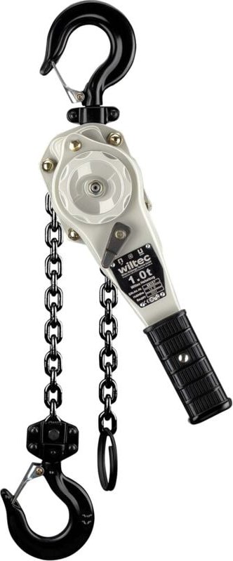Wiltec - Hebelzug 1 t x 1,5 m, kompaktes Hebezeug mit 360° Drehgriff, Kettenzug für enge Räume, Flaschenzug für Hebeaufg...