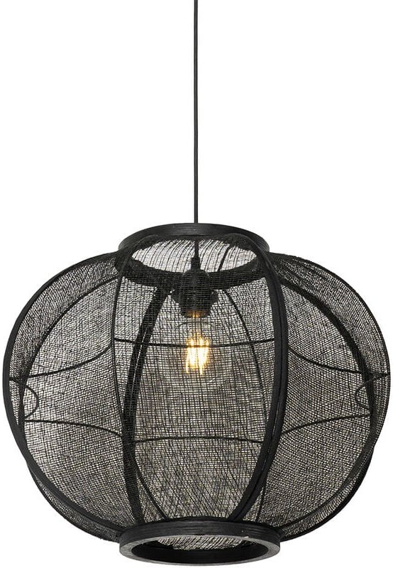 Orientalische Hängelampe Schwarz Stoff 48 cm - Rob