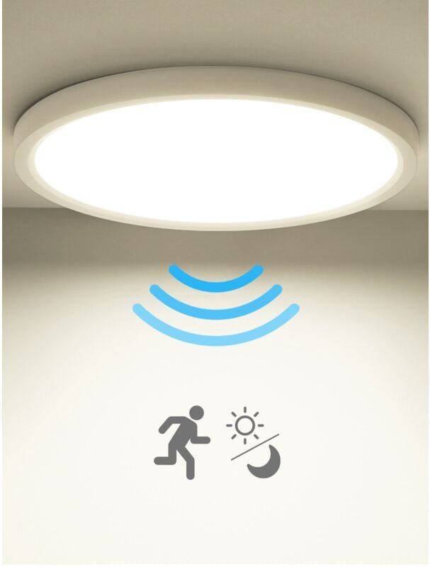 Led Deckenleuchte mit Bewegungsmelder Weiß Deckenlampe 18W 4000K