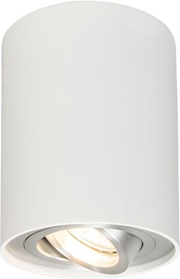 Moderner Strahler Weiß und Stahl, dreh- und neigbar – Rondoo up