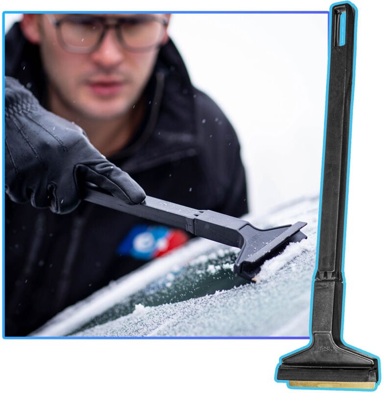 Murska 580L Glas-Eiskratzer mit langem Griff und Messingklinge als Geschenk