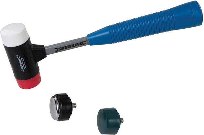 Silverline - Universalhammer mit vier auswechselbaren Schlagflächen Schlagfläche mit ø 37 mm