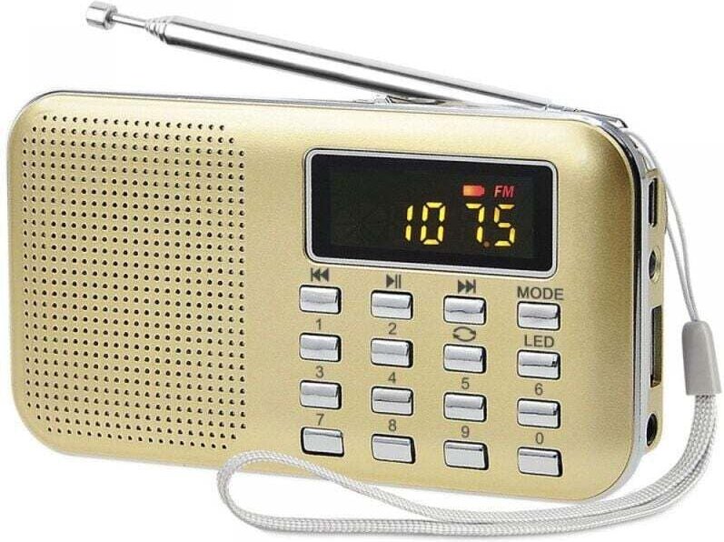Tragbares Radio, FM-AM-Radio, batterie- und netzbetrieben, MP3, Lautsprecher, unterstützt TF-Karte/USB, Taschenlampe, ge...
