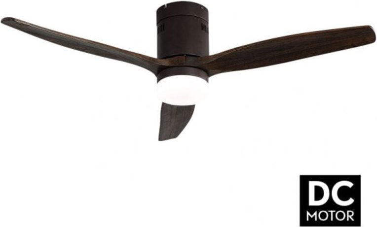 Ventilator 20w dc aguilon braun 3 Flügel Eiche 6 Geschwindigkeiten m/Fernbedienung, Dimmer, Zeitschaltuhr 30,5x132x132 c...